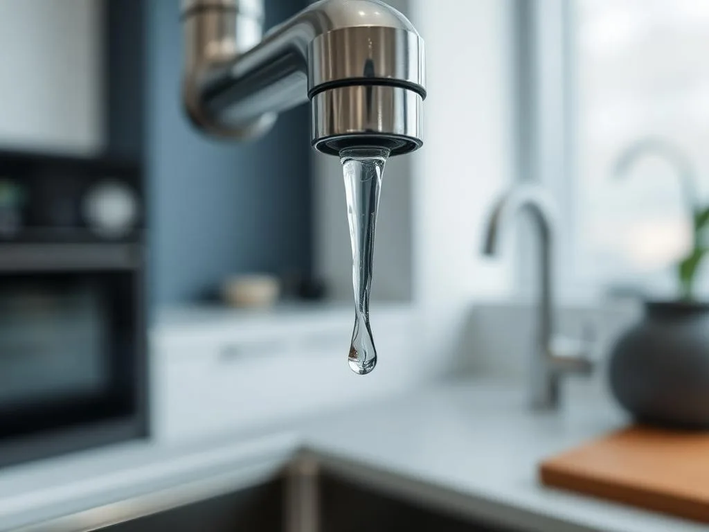 Leaking faucet awaiting repair